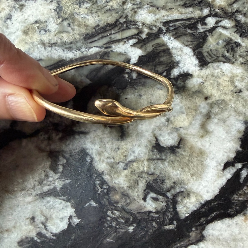 Catori 14k Solid Gold Serpent Snake Bangle Bracel… - image 4